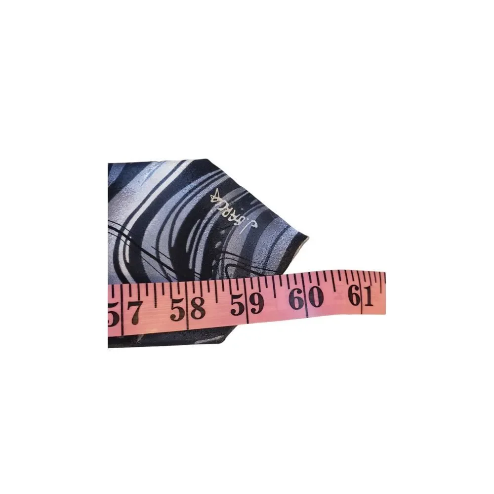 J Garcia 'Riptide'‎  Neck Tie Mens Black Gray Abstract Collectors Edition Silk